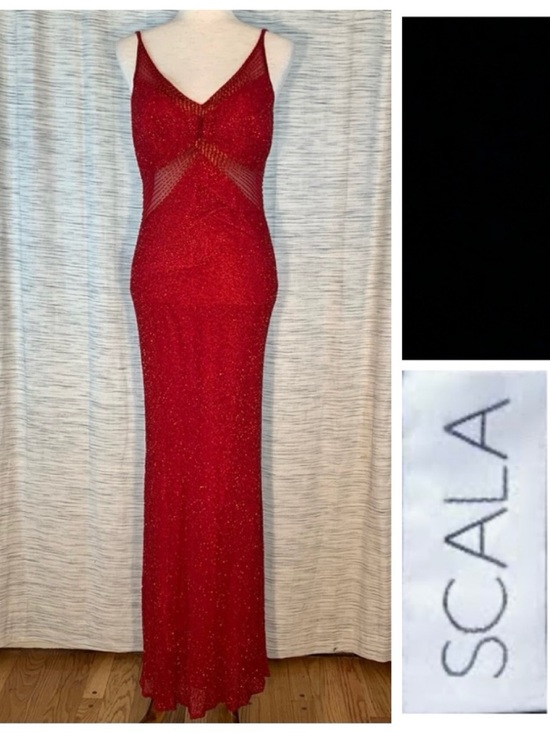 Scala Dresses & Skirts - Scala Red beaded Evening Gown